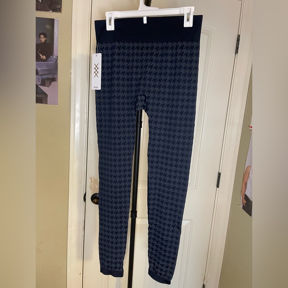 RHONE Navy Houndstooth Leggings